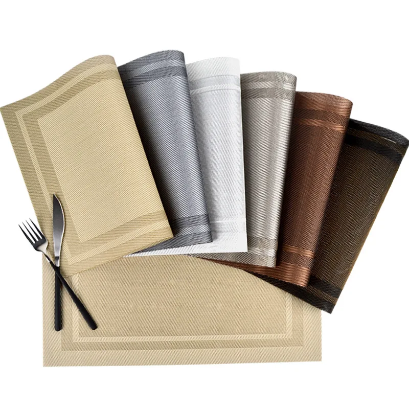 Placemat Environmental European Restaurant Western Food Quick Drying Pvc Table Mat Placemat Washable, Brown, black gold, dark gray, khaki, silver, silver
Placemat Environmental European Restaurant Western Food Quick Drying Pvc Table Mat Placemat Washable, Brown, black gold, dark gray, khaki, silver, silver