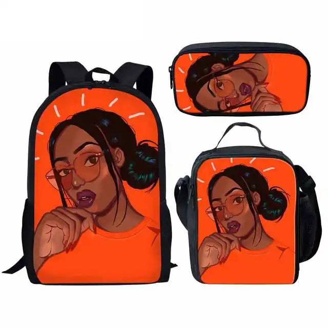 WZLatest Arrival Afro Lady Girl Print Student College School Bags Backpack 3Pcs Bookbags Purse Girls School Backpack Set
WZLatest Arrival Afro Lady Girl Print Student College School Bags Backpack 3Pcs Bookbags Purse Girls School Backpack Set