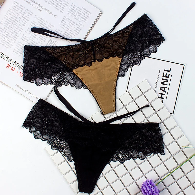 Women's Underwear Sexy Hollow Transparent Ice Silk Lace Panties Seamless Ladies Thongs, Black,dark blue,brown,green
Women's Underwear Sexy Hollow Transparent Ice Silk Lace Panties Seamless Ladies Thongs, Black,dark blue,brown,green