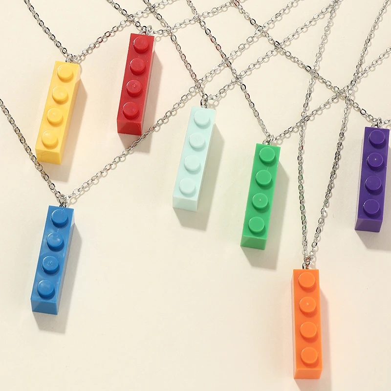 7PCS/SET New Jewelry Building Block Pendant Necklace Fashion Design Gift Block Colorful Cartoon Necklace For Girl
7PCS/SET New Jewelry Building Block Pendant Necklace Fashion Design Gift Block Colorful Cartoon Necklace For Girl