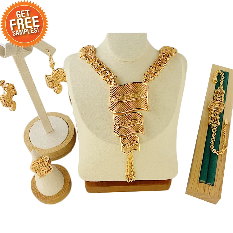 Gold Plated Wedding Jewellery Set For Women/necklace/ring/earrings/bracelet, Champagne gold color
Gold Plated Wedding Jewellery Set For Women/necklace/ring/earrings/bracelet, Champagne gold color
