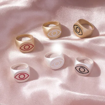Wholesale Fashion Simple Design Matte Gold Finger Jewelry Colorful Minimalist Oil Dripping Evil Eye Wide Rings For Women Ring
Wholesale Fashion Simple Design Matte Gold Finger Jewelry Colorful Minimalist Oil Dripping Evil Eye Wide Rings For Women Ring