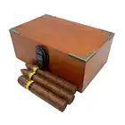Wholesale cigar custom Logo travel case square shape case wooden cigarette box