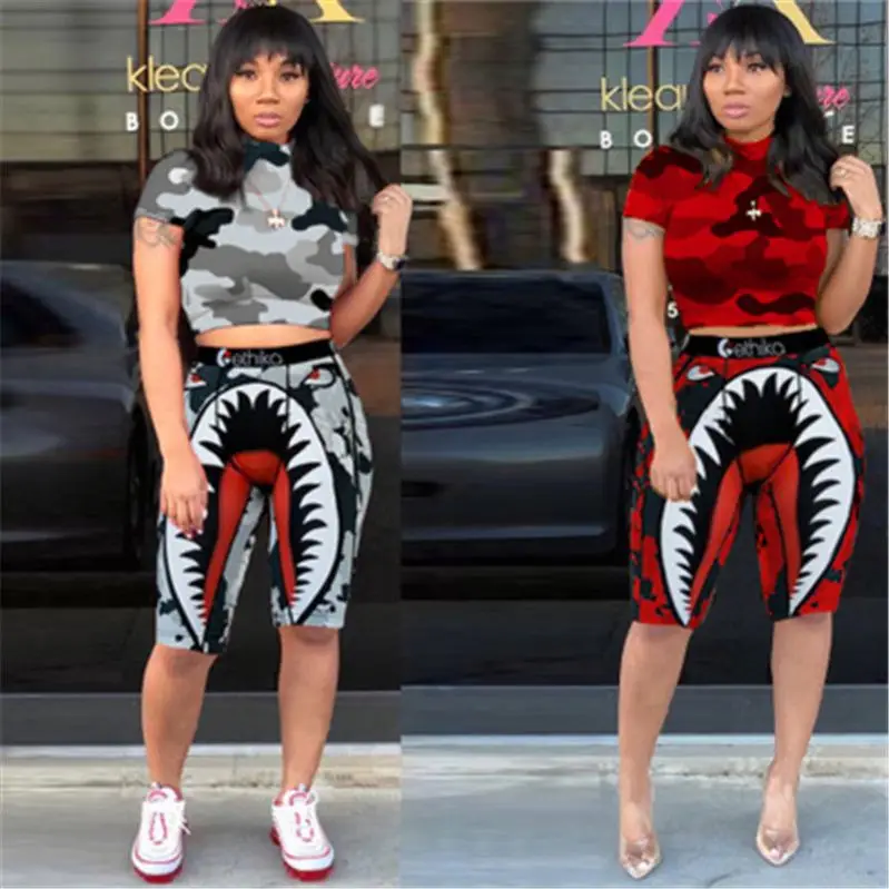 Women Summer Sexy Sets European American Fashion Casual Camouflage Cartoon Printed Suits, Picture
Women Summer Sexy Sets European American Fashion Casual Camouflage Cartoon Printed Suits, Picture