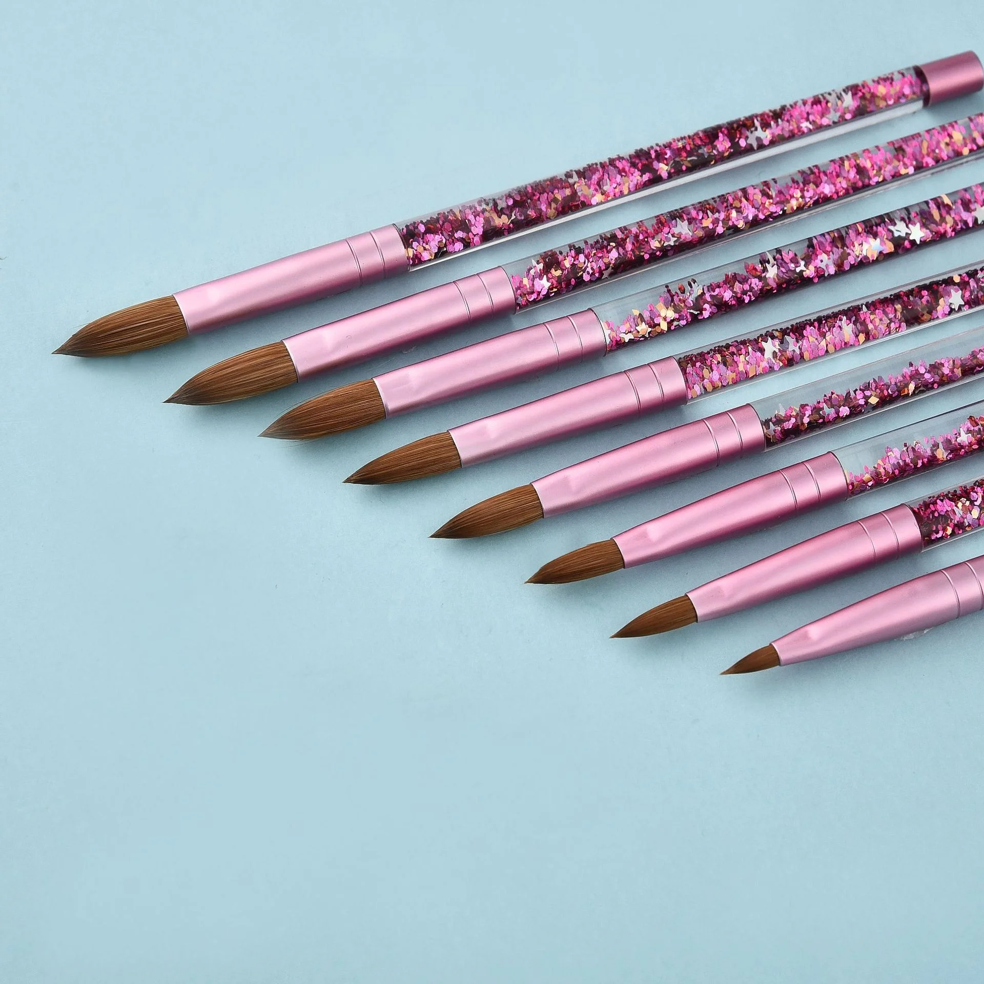 Acrylic Nail Brush Pure Kolinsky Hair For Acrylic Powder Round Shaped Brush With Pink Liquid Sparkling Glitter Hand Nail Brushes
Acrylic Nail Brush Pure Kolinsky Hair For Acrylic Powder Round Shaped Brush With Pink Liquid Sparkling Glitter Hand Nail Brushes