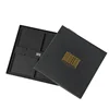 Custom black printing rigid gift box lid and bottom gift box with black EVA inside for glass packaging