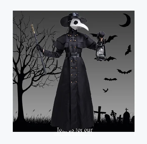AYP5005 Halloween adult medieval steam punk plague doctor costume Crow long mouth mask halloween masks
AYP5005 Halloween adult medieval steam punk plague doctor costume Crow long mouth mask halloween masks