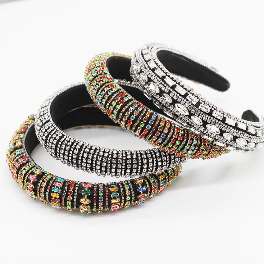Wholesale Luxury Baroque Party Full Rhinestone Padded Hairband Bride Wedding Embellished Diamond Headband, 9 colors
Wholesale Luxury Baroque Party Full Rhinestone Padded Hairband Bride Wedding Embellished Diamond Headband, 9 colors