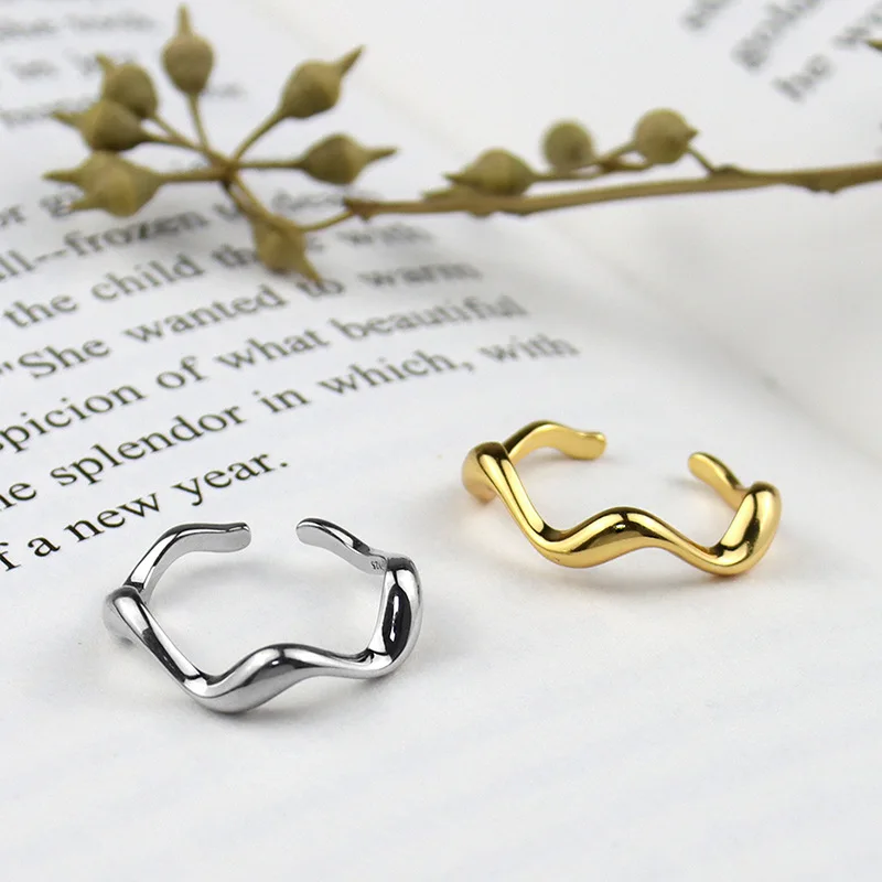 Rings Jewelry Women Irregular Geometric Wave 925 Silver Ring Gold Plated Rhodium Plated Adjustable Ring
Rings Jewelry Women Irregular Geometric Wave 925 Silver Ring Gold Plated Rhodium Plated Adjustable Ring