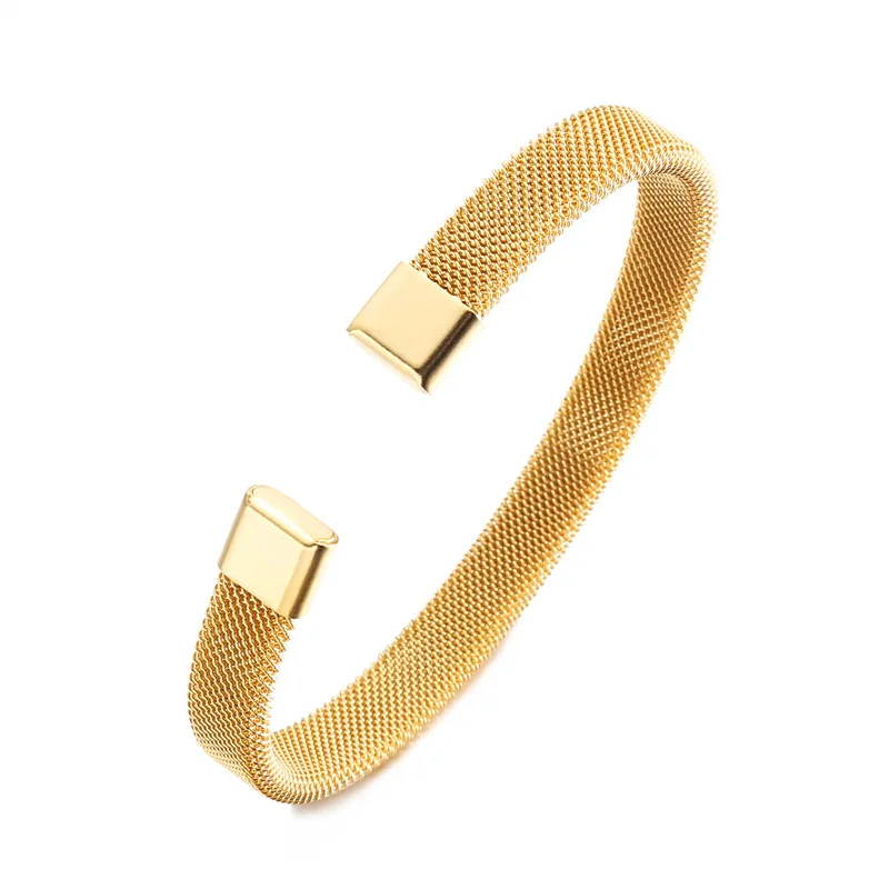Open Gold Black Plated Wrist Hand Jewelry Hot Selling Wholesale Handmade Bracelet 316L Stainless Steel Mesh Cuff Bangle
Open Gold Black Plated Wrist Hand Jewelry Hot Selling Wholesale Handmade Bracelet 316L Stainless Steel Mesh Cuff Bangle