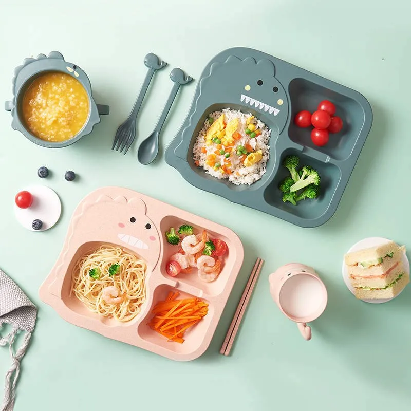 Baby Dinosaur tableware set children's dinner plate home creative cartoon anti-fall baby feeding set, Blue/pink
Baby Dinosaur tableware set children's dinner plate home creative cartoon anti-fall baby feeding set, Blue/pink
