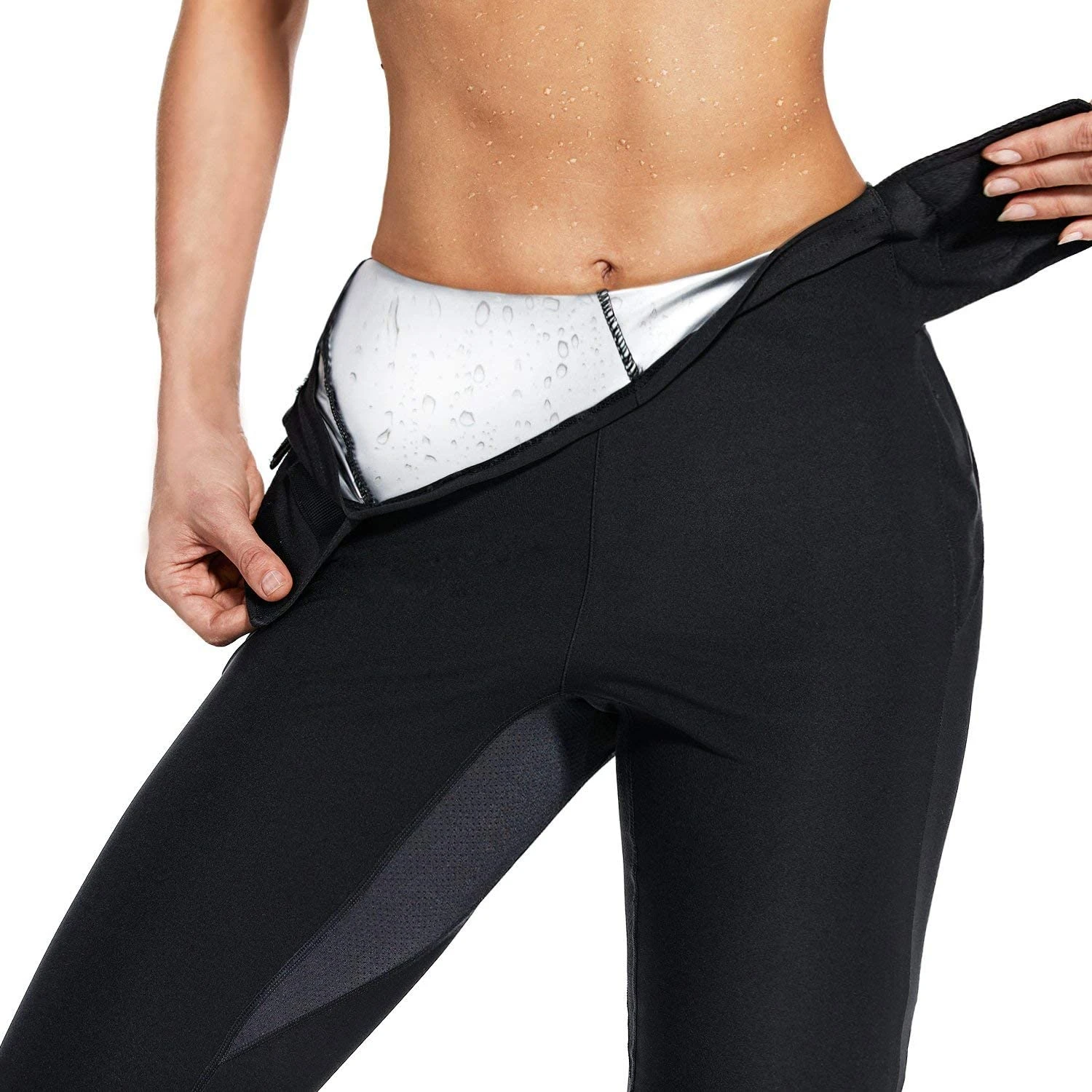 Custom Women Sauna Pants Training Leggings High Waisted Weight Loss Compression Sweat Capris With Pockets, Black
Custom Women Sauna Pants Training Leggings High Waisted Weight Loss Compression Sweat Capris With Pockets, Black