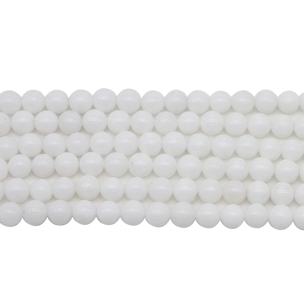

1strand/lot 4 6 8 10 12 mm Natural Stone White Porcelain Jades Round Loose Spacer Beads For Jewelry Making Findings DIY Bracelet