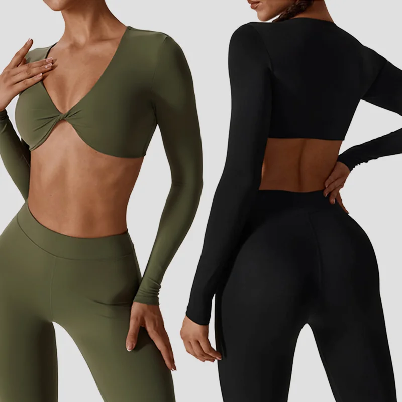 SHINBENE Custom Logo Cross Crop Tops Plus Size Womens Front Twist Yoga Fitness Sports Long Sleeve Top
SHINBENE Custom Logo Cross Crop Tops Plus Size Womens Front Twist Yoga Fitness Sports Long Sleeve Top