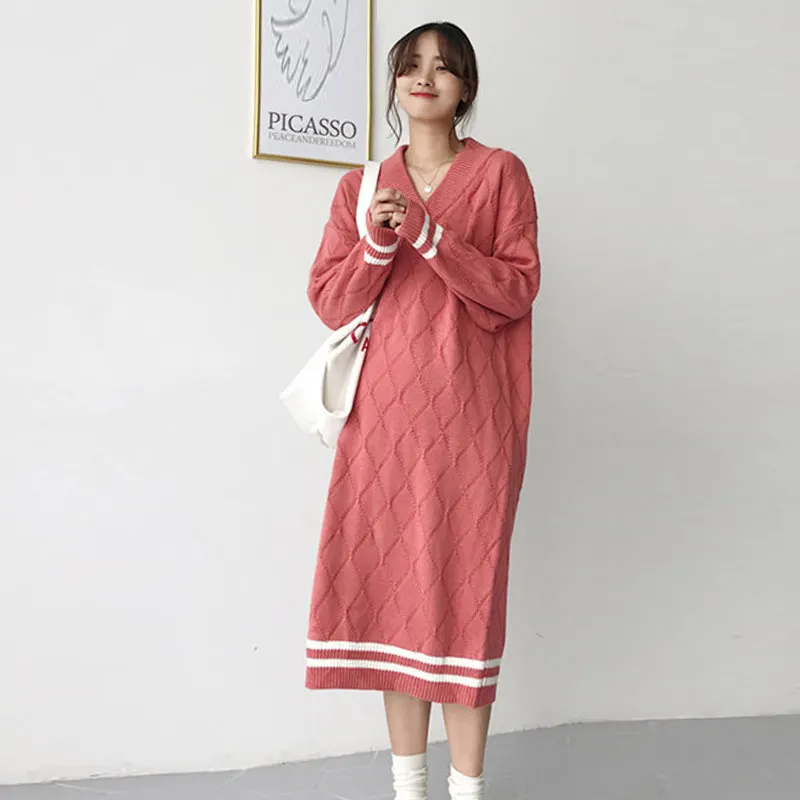 Winter thick fluffy stylish woman long sweater dress oversize pullover v neck knit pencil dress women maxi casual dresses
Winter thick fluffy stylish woman long sweater dress oversize pullover v neck knit pencil dress women maxi casual dresses