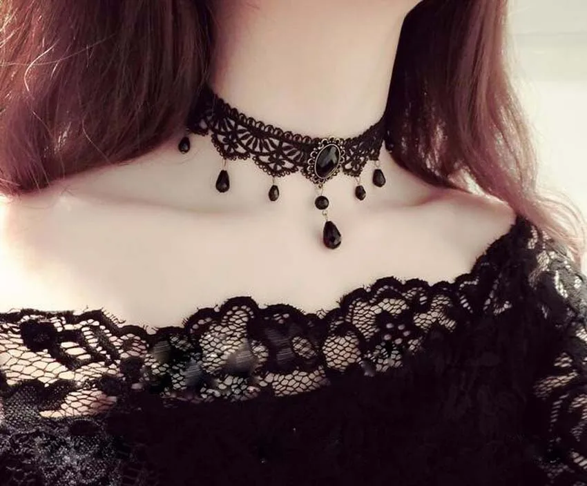 Vintage Lace Choker Necklace Black Choker Hollow Lace Necklace Chain Jewelry for Women and Girls
Vintage Lace Choker Necklace Black Choker Hollow Lace Necklace Chain Jewelry for Women and Girls