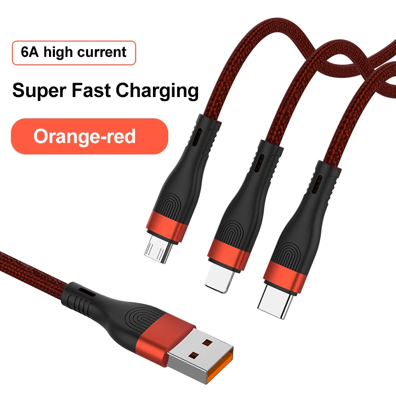 66W 3 IN 1 USB to Micro/Type C Charging cable suitable for Android /iPhone data transmission and charging, Dark green,black gold,orange red
66W 3 IN 1 USB to Micro/Type C Charging cable suitable for Android /iPhone data transmission and charging, Dark green,black gold,orange red