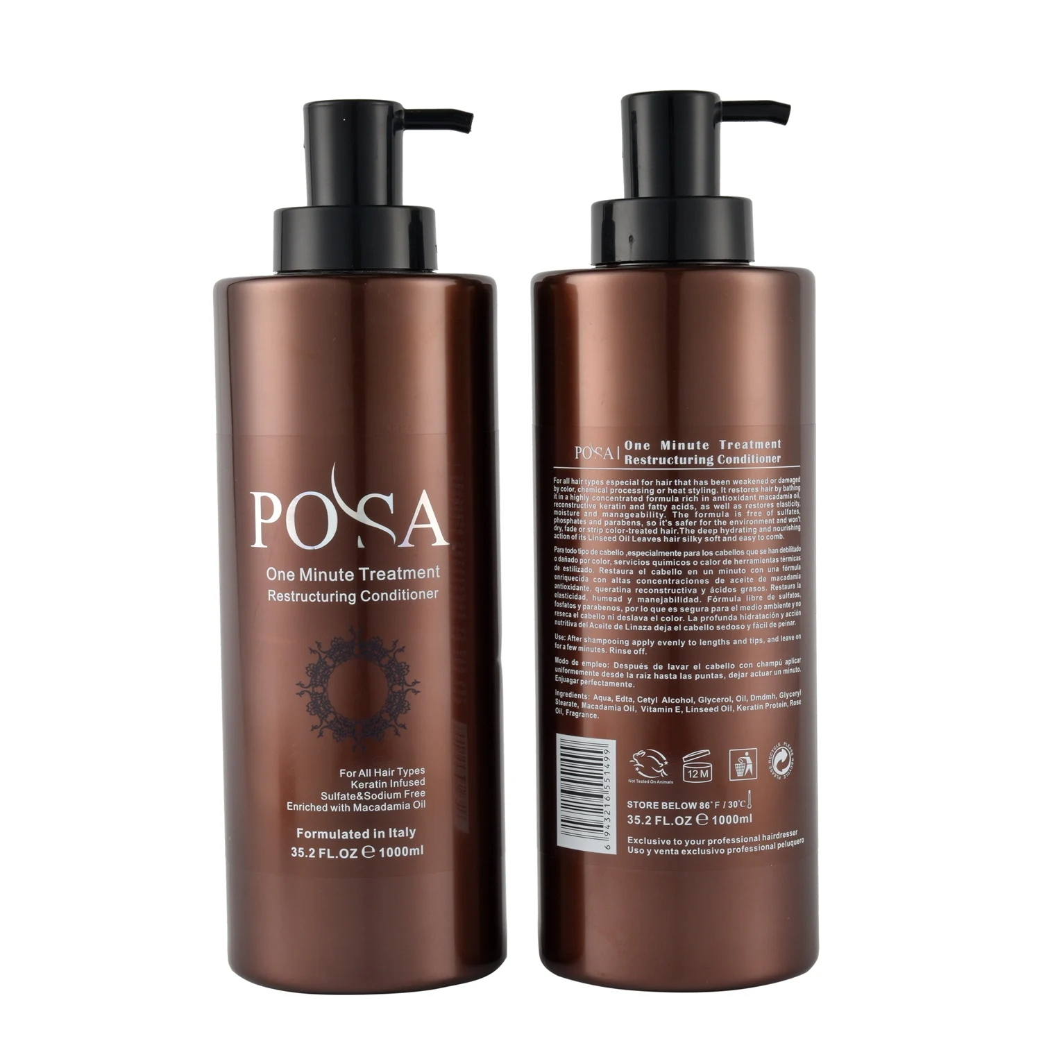 Posa Retail Or Wholesale Private Label Deep Repairing One Minute Hair Treatment 1000ml
Posa Retail Or Wholesale Private Label Deep Repairing One Minute Hair Treatment 1000ml