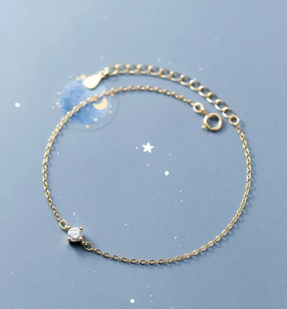 925 silver bracelets simple single zircon gold plated bracelets fashion jewelry bracelets for women girls
925 silver bracelets simple single zircon gold plated bracelets fashion jewelry bracelets for women girls