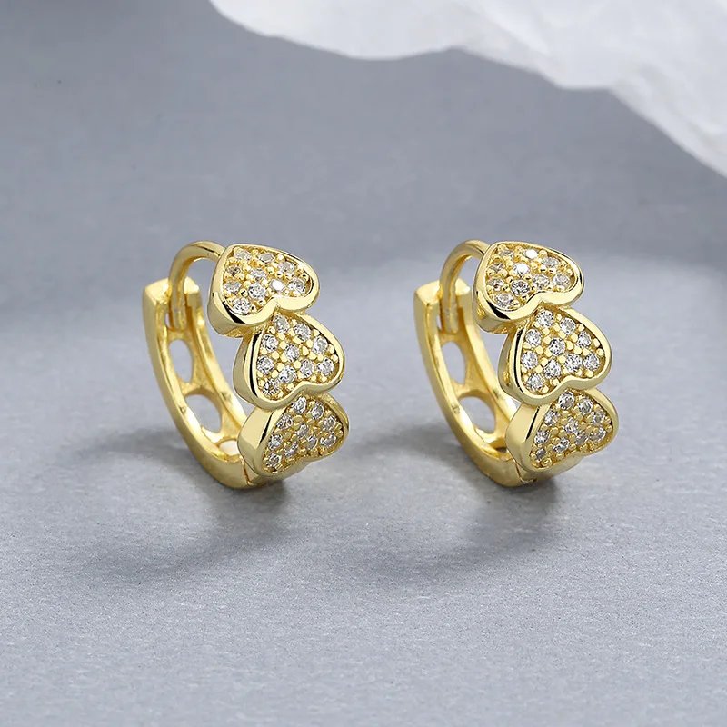 NEW fashion earrings jewelry 925 sterling silver love heart small zircon hoop earrings 18K gold plated earrings for women
NEW fashion earrings jewelry 925 sterling silver love heart small zircon hoop earrings 18K gold plated earrings for women