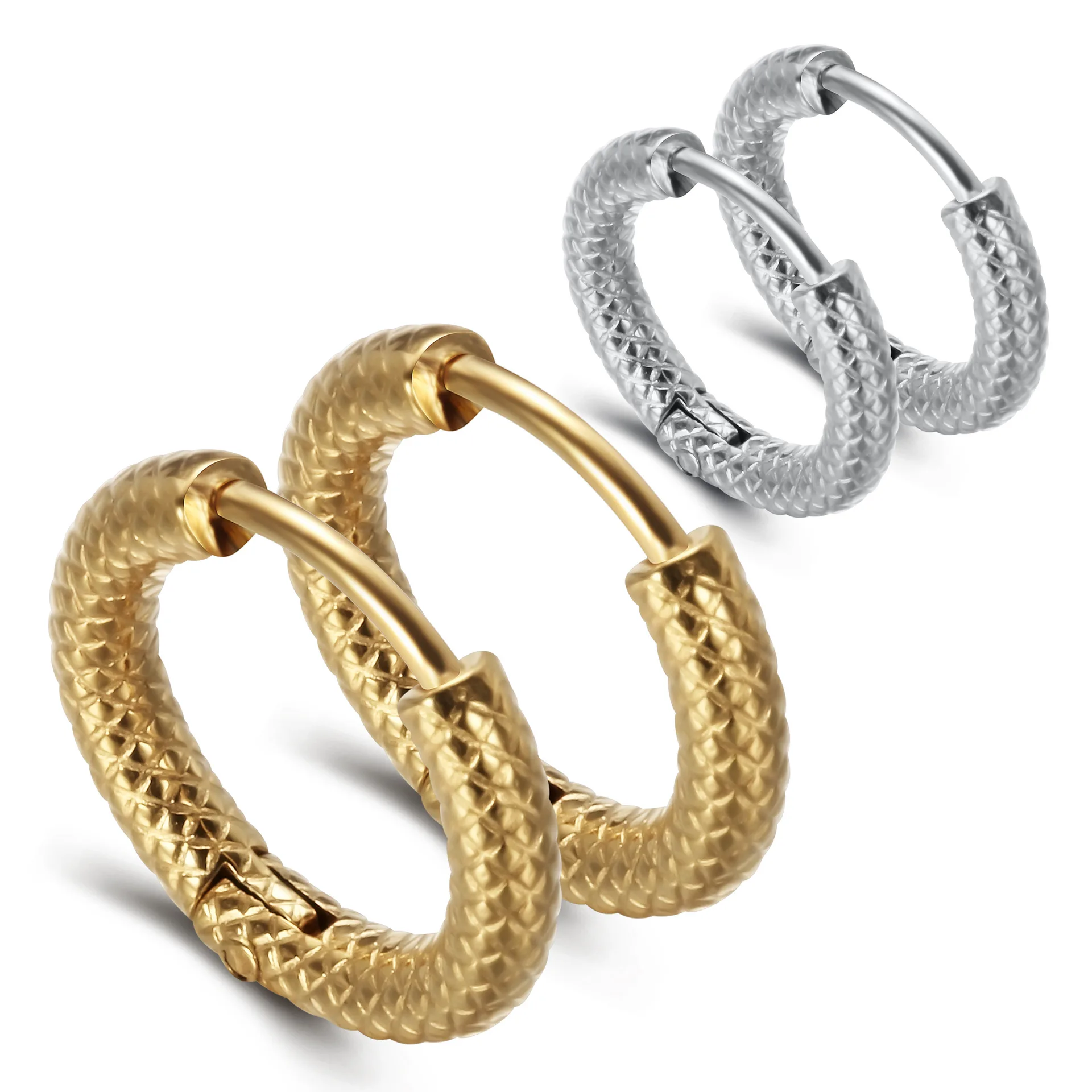 HOVANCI Vintage Frosted Serpentine Earring Stainless Steel Gold Plated Statement Huggies Earrings
HOVANCI Vintage Frosted Serpentine Earring Stainless Steel Gold Plated Statement Huggies Earrings