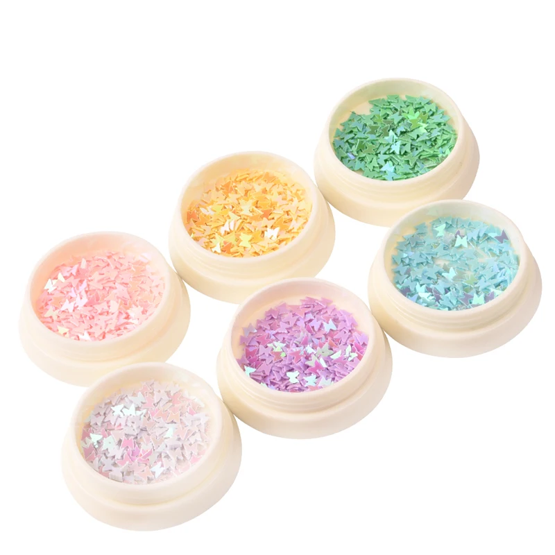 2020 hot sale 6 colors mixed butterfly sequin nail art decoration butterfly nail glitter sequins
2020 hot sale 6 colors mixed butterfly sequin nail art decoration butterfly nail glitter sequins