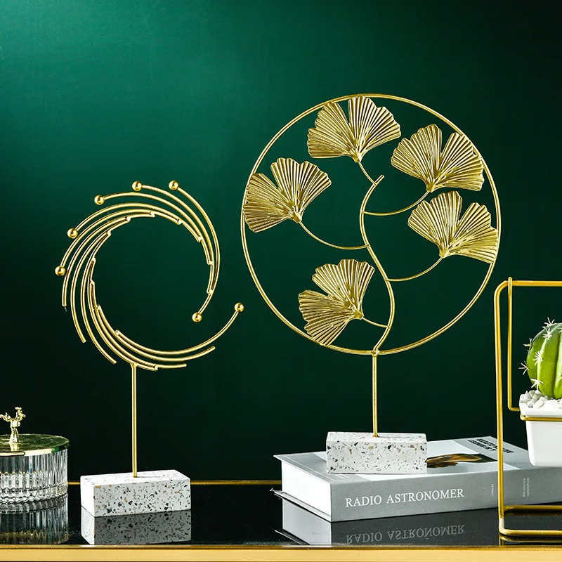 Luxury marble base accessories wrought iron gold ginkgo biloba ornaments home decor wholesale, Optional
Luxury marble base accessories wrought iron gold ginkgo biloba ornaments home decor wholesale, Optional