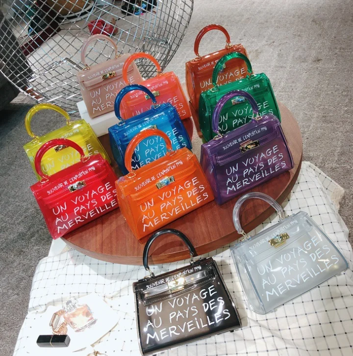 wholesale custom printed waterproof portable women handbag letter clear tote bags transparent pvc bag, Customizable
wholesale custom printed waterproof portable women handbag letter clear tote bags transparent pvc bag, Customizable
