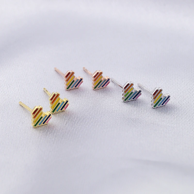 Rainbow Enamel Studs Colorful Heart Korean Earring Wholesale Sterling Silver 925 Jewellery, Multi-color
Rainbow Enamel Studs Colorful Heart Korean Earring Wholesale Sterling Silver 925 Jewellery, Multi-color