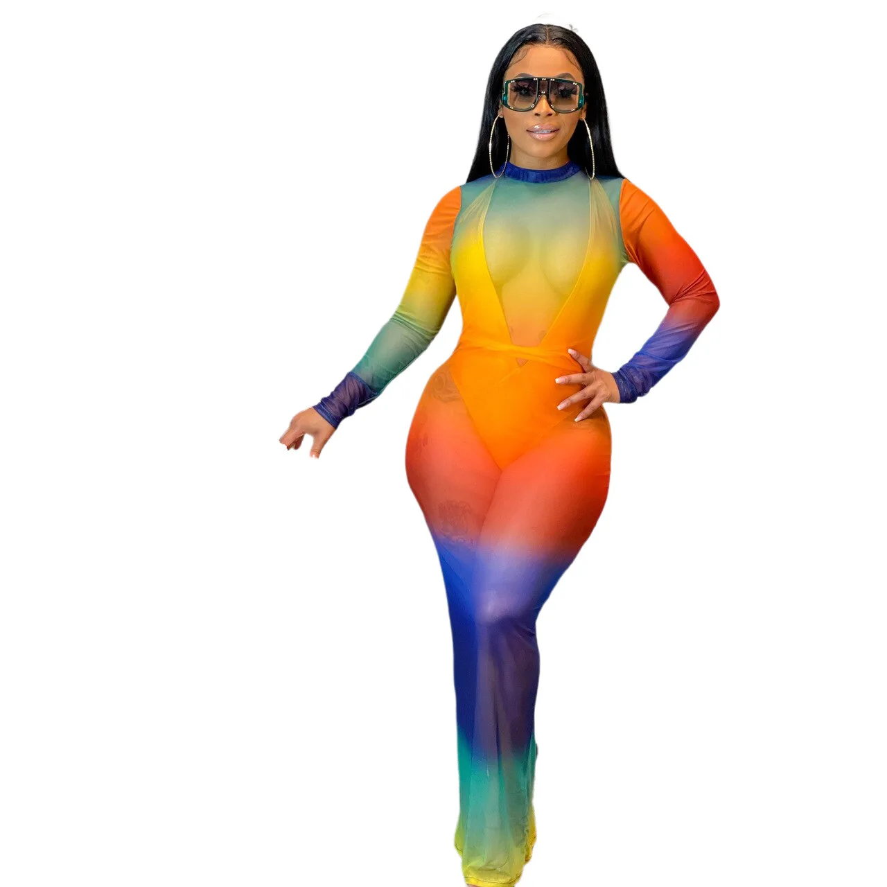Ladies Sexy Long Sleeve Gradient Mesh See Through Bodycon Dress Beach Cover Up vestidos para mujeres
Ladies Sexy Long Sleeve Gradient Mesh See Through Bodycon Dress Beach Cover Up vestidos para mujeres