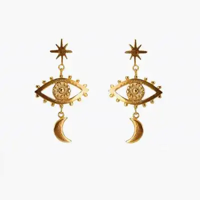 2021 Bohemian Vintage Women Jewelry Golden Evil Eyes Moon Sun Earrings Hollow Evil Eyes Dangle Earrings for Women
2021 Bohemian Vintage Women Jewelry Golden Evil Eyes Moon Sun Earrings Hollow Evil Eyes Dangle Earrings for Women
