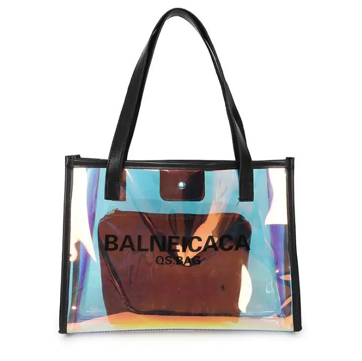 Designer Ladies Alibaba Shopping Handbag Cheap Holographic Transparent PVC Summer Beach Bag Clear Tote Bags For Women, Customizable
Designer Ladies Alibaba Shopping Handbag Cheap Holographic Transparent PVC Summer Beach Bag Clear Tote Bags For Women, Customizable