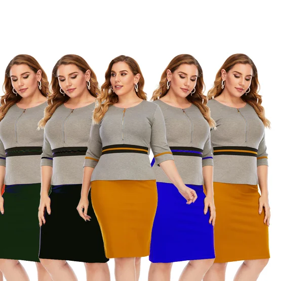 Hot selling fashion Super elastic Plus size pencil casual dresses for women, Customized color
Hot selling fashion Super elastic Plus size pencil casual dresses for women, Customized color