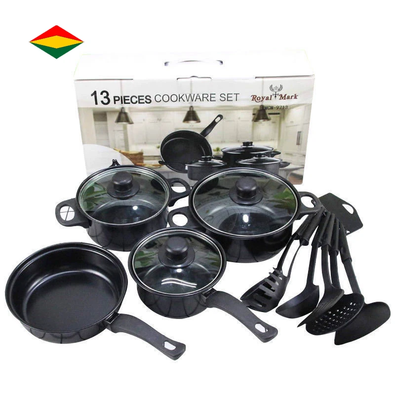Wholesale 13-pieces Promotional Gifts Pan And Pot Stock Cookware Sets Good Quality Cookware Sets Cookware Sets With Glass Lid, Black
Wholesale 13-pieces Promotional Gifts Pan And Pot Stock Cookware Sets Good Quality Cookware Sets Cookware Sets With Glass Lid, Black