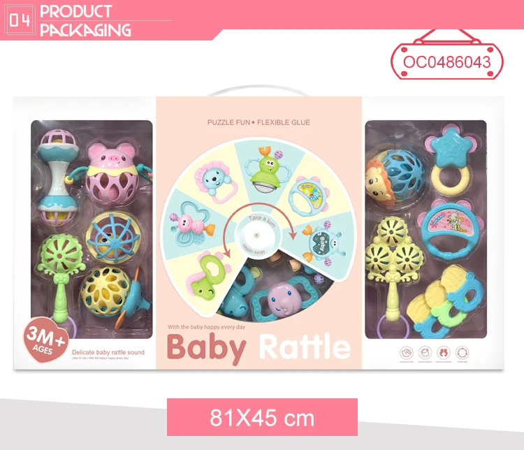 details window box new born baby gift rattle teether toy set eco