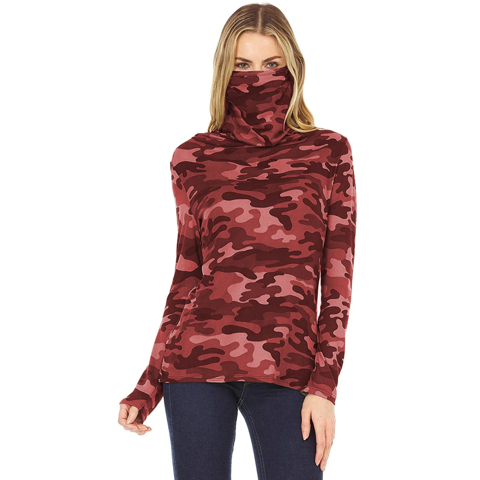 Hot Sale Multifunctional Camouflage Dust Mask High Neck Long Sleeve T-shirt Top, Picture color
Hot Sale Multifunctional Camouflage Dust Mask High Neck Long Sleeve T-shirt Top, Picture color