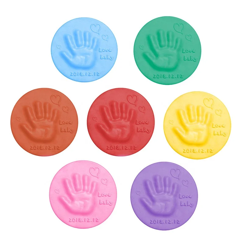 

YDM Baby Care Air Drying Soft Clay Baby Handprint Footprint Imprint Kit Casting Parent-child Hand Inkpad Fingerprint Kids Toys, Customized