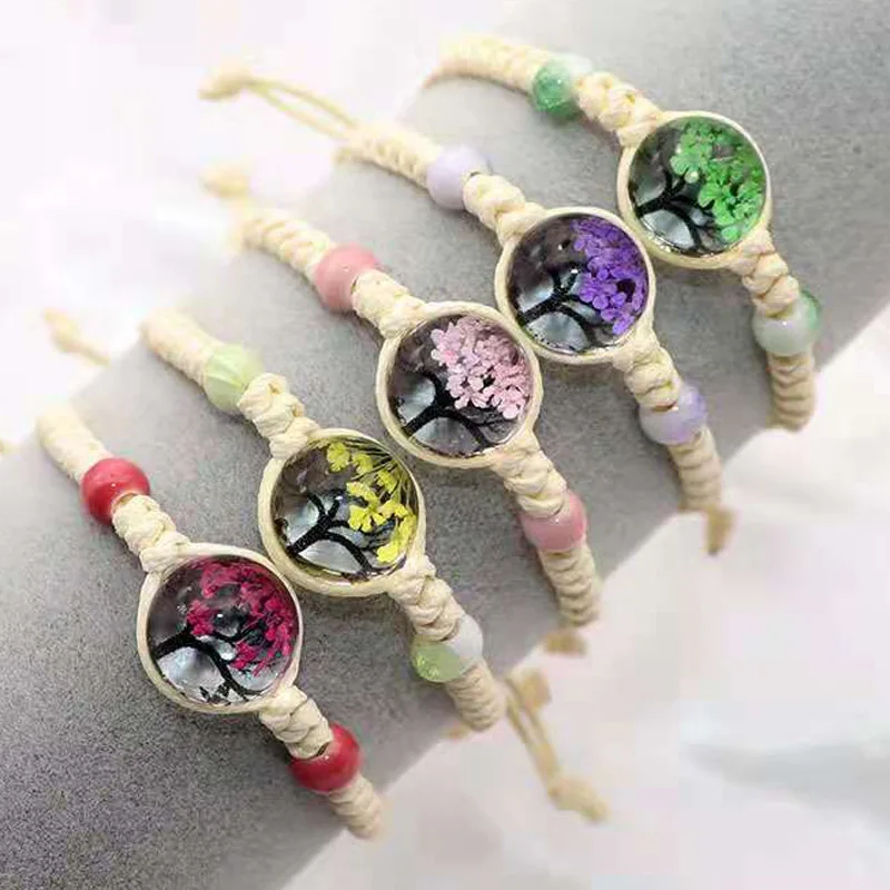 Wholesale Fashion Handmade Dried Flowers Trees Glass Bead Braided Rope Bracelet Rope Bracelet Adjustable For Women, Colourful
Wholesale Fashion Handmade Dried Flowers Trees Glass Bead Braided Rope Bracelet Rope Bracelet Adjustable For Women, Colourful