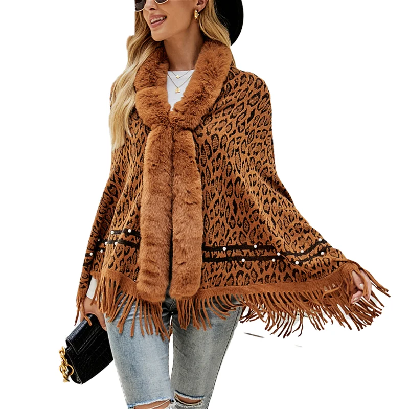 D121135 New Design Leopard Print Wool Collar Winter Coats For Ladies Tassel Hem Warm Knitted Shawls And Scarves
D121135 New Design Leopard Print Wool Collar Winter Coats For Ladies Tassel Hem Warm Knitted Shawls And Scarves