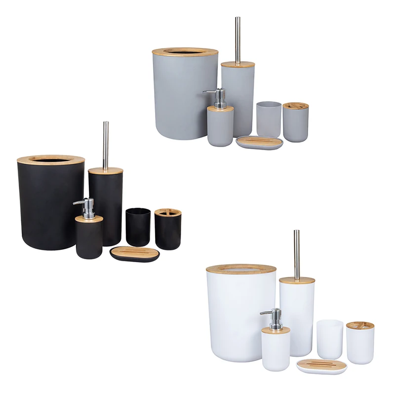Decoration hotel household wash accessories toothbrush bathroom set 6 piece advanced holder luxury bathroom sets, Gray / black/ white
Decoration hotel household wash accessories toothbrush bathroom set 6 piece advanced holder luxury bathroom sets, Gray / black/ white
