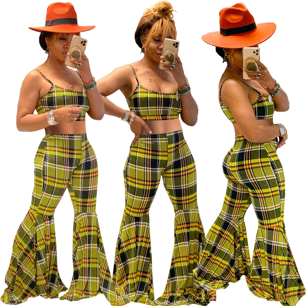 FM-LY9233 spring summer hot selling fashion sexy crop tops plaid print trumpet pants two piece sets, As pictures
FM-LY9233 spring summer hot selling fashion sexy crop tops plaid print trumpet pants two piece sets, As pictures