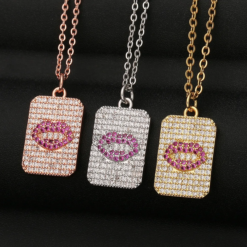 Hot Hip Hop Red Lip Diamond Necklace Copper Microinlaid Zircon Pendant Necklace Jewelry For Valentine's Day
Hot Hip Hop Red Lip Diamond Necklace Copper Microinlaid Zircon Pendant Necklace Jewelry For Valentine's Day