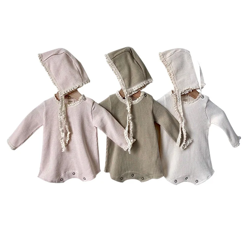 Custom cotton Minimalist Cream Waffle Outfit newborn infant baby clothes nature colour Baby Rompers outfits with hats
Custom cotton Minimalist Cream Waffle Outfit newborn infant baby clothes nature colour Baby Rompers outfits with hats