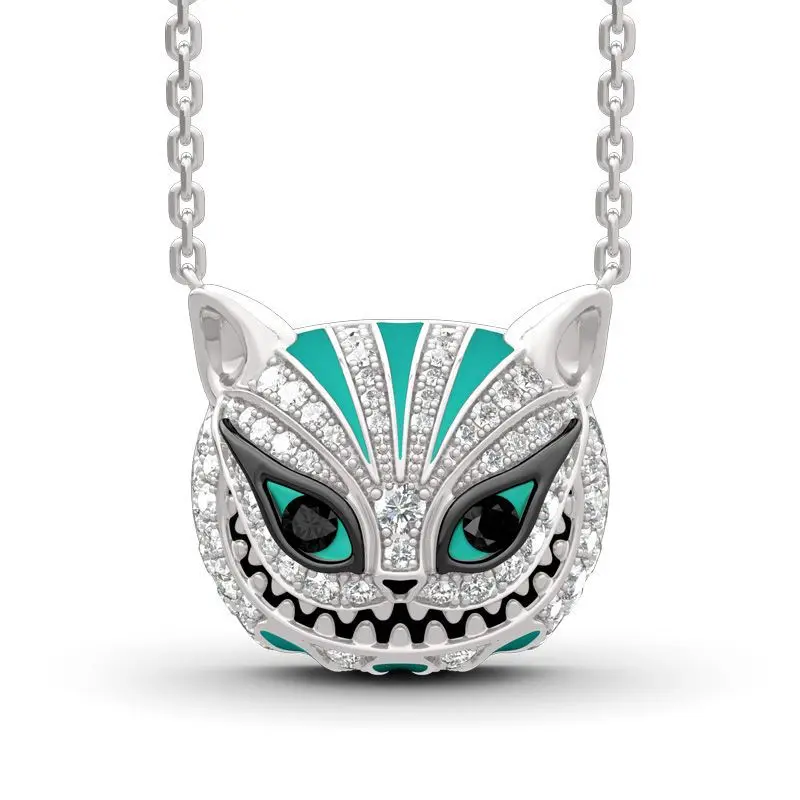 Fashion Hip Hop Diamond Dripping Oil Skull Cat Necklace Charming Green Eyes Cat Jewelry
Fashion Hip Hop Diamond Dripping Oil Skull Cat Necklace Charming Green Eyes Cat Jewelry