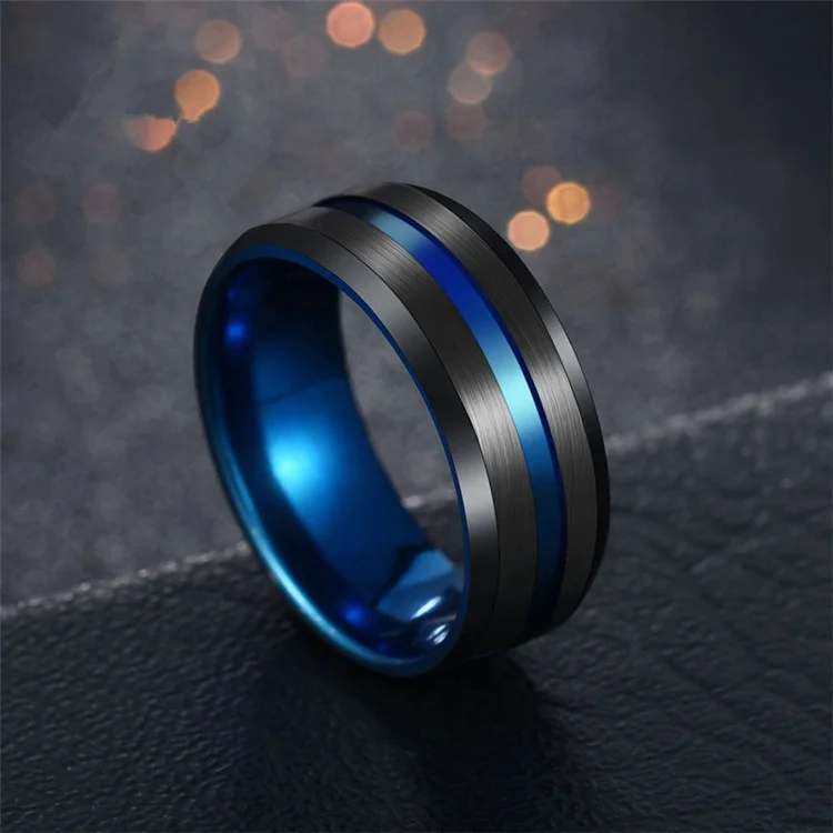 Hot Sale Groove Black Blue Stainless Steel Rings For Men Charm Male Jewelry Dropshipping, Picture
Hot Sale Groove Black Blue Stainless Steel Rings For Men Charm Male Jewelry Dropshipping, Picture