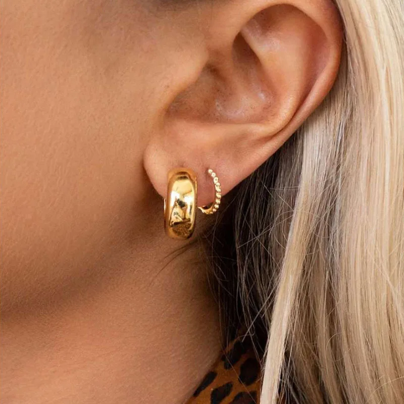 2021 High Quality Trendy Earring 18K PVD Gold Plated Chunky Smooth Women Stainless Steel Hoop Earrings Jewelry Wholesale
2021 High Quality Trendy Earring 18K PVD Gold Plated Chunky Smooth Women Stainless Steel Hoop Earrings Jewelry Wholesale