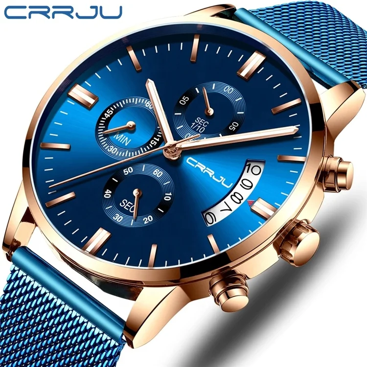 CRRJU 2273 Men Watch Stainless Steel Watch Strap Multi-function six-needle Chronograph Quartz Sports High Quality Wristwatches 
CRRJU 2273 Men Watch Stainless Steel Watch Strap Multi-function six-needle Chronograph Quartz Sports High Quality Wristwatches