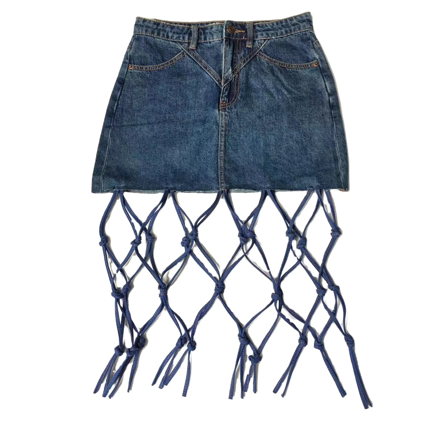 2021 Summer Hawaii Style High Waisted Ladies Girls' Knot Hollow Denim Caged Skirts For Woman Fringe Skirt, Blue
2021 Summer Hawaii Style High Waisted Ladies Girls' Knot Hollow Denim Caged Skirts For Woman Fringe Skirt, Blue
