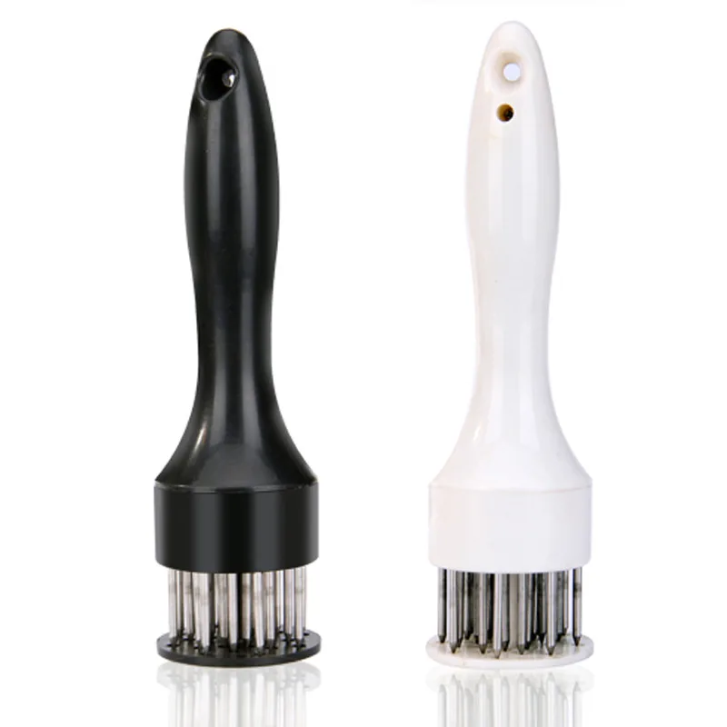 Professional kitchen meat tenderizer 56-hole stainless steel needle manual meat slicer, Black and white
Professional kitchen meat tenderizer 56-hole stainless steel needle manual meat slicer, Black and white