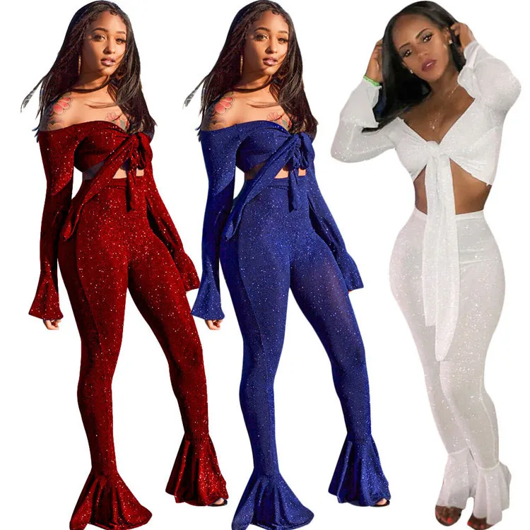 New design womans 2 piece set ruffle long sleeve crop top pants suit sexy two pieces set outfit
New design womans 2 piece set ruffle long sleeve crop top pants suit sexy two pieces set outfit